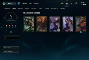 Conta Diamante 2 com 28 Champs e 5 Skins + 20 Fragmentos - League of Legends LOL