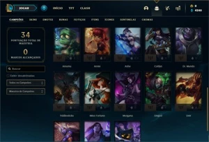 Conta Diamante 2 com 28 Champs e 5 Skins + 20 Fragmentos - League of Legends LOL