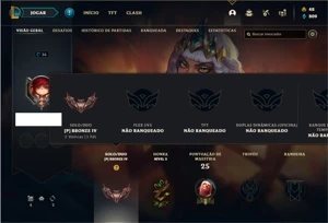 Conta bronze 4 com 27 Champs e 8 Skins + 1 Fragmento - League of Legends LOL