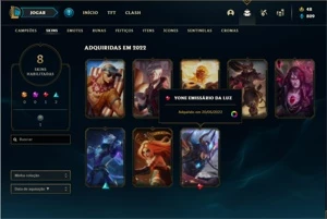 Conta bronze 4 com 27 Champs e 8 Skins + 1 Fragmento - League of Legends LOL