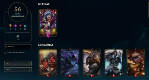 CONTA LOL - LVL 241 - 121 Champions - 56 Skins - FULL ACESSO - League of Legends