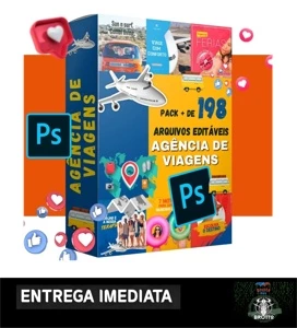 Pack Agência De Viagem 198 Arquivos Para Photoshop + Bônus - Serviços Digitais