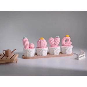 Kit de Vasinhos Love Cactos - 4 Cores - Artesanato e Personalizados
