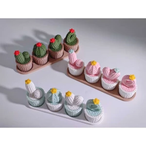Kit de Vasinhos Love Cactos - 4 Cores - Artesanato e Personalizados