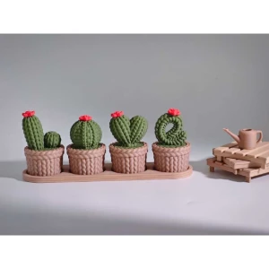 Kit de Vasinhos Love Cactos - 4 Cores - Artesanato e Personalizados