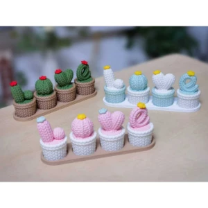 Kit de Vasinhos Love Cactos - 4 Cores - Artesanato e Personalizados