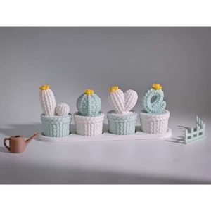 Kit de Vasinhos Love Cactos - 4 Cores - Artesanato e Personalizados