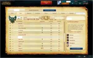 Conta de League of Legends Platina IV LOL