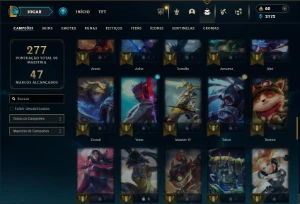 Esmeralda 4 com 80 Champs e 37 Skins - League of Legends LOL