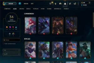 Esmeralda 4 com 80 Champs e 37 Skins - League of Legends LOL