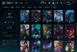 Esmeralda 4 com 80 Champs e 37 Skins - League of Legends LOL