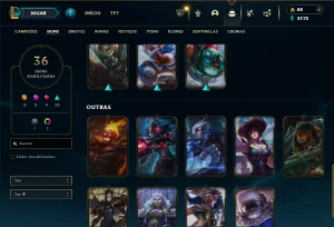 Esmeralda 4 com 80 Champs e 37 Skins - League of Legends LOL