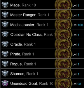 Conta Nova Mid Game VHL / VDK / CA / DOT / LOO / AP - Adventure Quest World AQW
