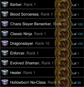 Conta Nova Mid Game VHL / VDK / CA / DOT / LOO / AP - Adventure Quest World AQW