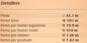 Conta do albion com 500m de fama e coletas upadas