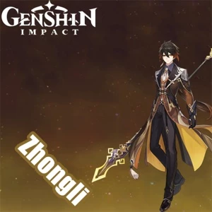 Contas Genshin Impact AR 5 com Zhongli