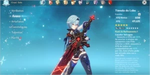 AR 54 EULA, AYAKA, KLEE, DILUC + Tumulo do lobo pra eula - Genshin Impact