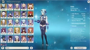 AR 54 EULA, AYAKA, KLEE, DILUC + Tumulo do lobo pra eula - Genshin Impact