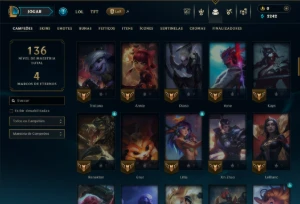 Diamante 4 com 95 Champs e 23 Skins - League of Legends LOL