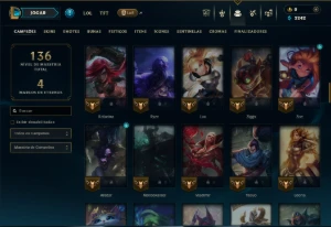 Diamante 4 com 95 Champs e 23 Skins - League of Legends LOL