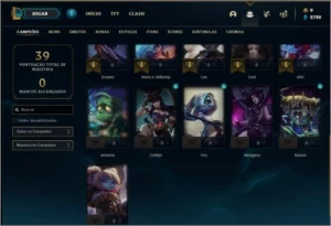 Conta bronze 1 com 21 champs e 2 skins - League of Legends LOL
