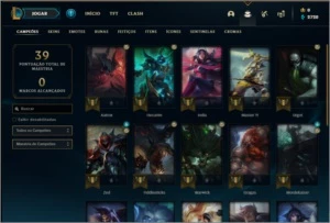 Conta bronze 1 com 21 champs e 2 skins - League of Legends LOL