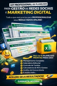 Kit De Planilhas Para Gestão De Redes Sociais E Marketing - Serviços Digitais