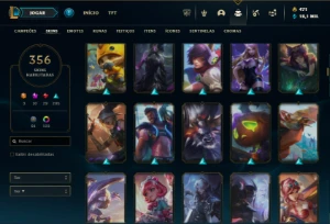 Ouro 3 com TODOS os champs e 356 Skins + 7 Prestigios - League of Legends LOL