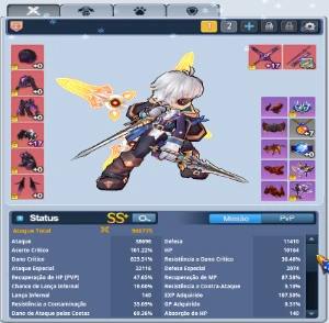 Contra Grand Chase Chase lvl 607 FULL COLECAO CARTA 1360 - Grand Fantasia GF
