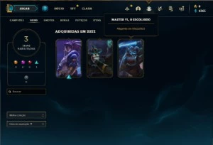 Conta platina 1 com 28 Champs e 3 Skins ( 90 PDL ) - League of Legends LOL