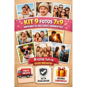 Kit com 9 Fotos Personalizadas 7x9 cm - Artesanato e Personalizados