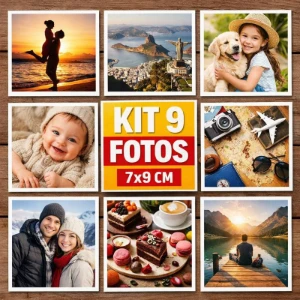 Kit com 9 Fotos Personalizadas 7x9 cm - Artesanato e Personalizados