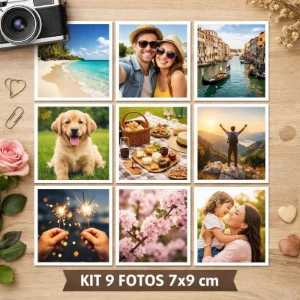 Kit com 9 Fotos Personalizadas 7x9 cm - Artesanato e Personalizados