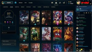 Vendo conta unranked/ Lvl 151/ 27 skins/ 71 champs - League of Legends LOL