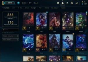 Conta LOL, MMR Platina, 230+ skins, todos os campeões.
