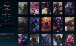 Conta LOL, MMR Platina, 230+ skins, todos os campeões. - League of Legends