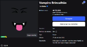 Playful Vampire - Limited / Vampire Face Roblox