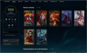 Conta rara| Season 3 | Skins vitoriosas | 200 Skins |e+ - League of Legends LOL