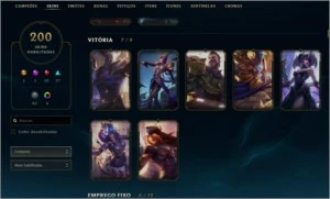 Conta rara| Season 3 | Skins vitoriosas | 200 Skins |e+ - League of Legends LOL