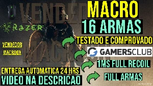 Macro Cs2 League Pro 16 Armas - Gamers Club - Mouses RAZER - Counter Strike