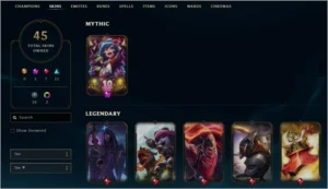 Conta levei 49 com 45 skins - League of Legends LOL