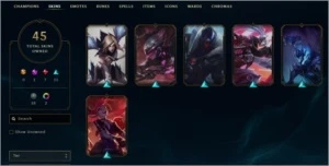 Conta levei 49 com 45 skins - League of Legends LOL