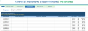 Planilha De Controle De Treinamento E Desenvolvimento -Edita - Outros