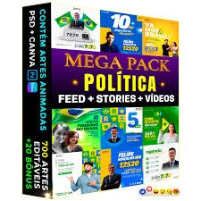 Pack Editável Canva e Photoshop - Política