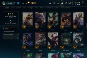 Platina 1 com 80 Champs e 21 Skins - League of Legends LOL
