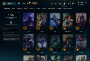 Platina 1 com 80 Champs e 21 Skins - League of Legends LOL