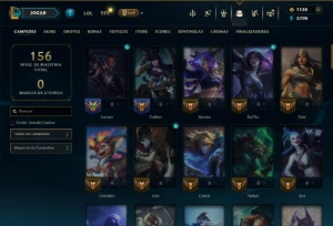 Platina 1 com 80 Champs e 21 Skins - League of Legends LOL
