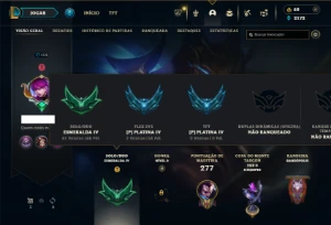 Esmeralda 4 com 80 Champs e 36 Skins + 2 Fragmentos - League of Legends LOL