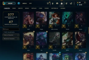 Esmeralda 4 com 80 Champs e 36 Skins + 2 Fragmentos - League of Legends LOL