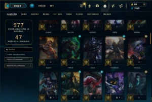 Esmeralda 4 com 80 Champs e 36 Skins + 2 Fragmentos - League of Legends LOL